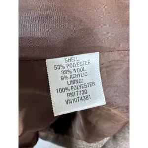 Merona Jacket Belted Herringbone Wool Blend Women's XXL Brown Tweed Workwear thumbnail 4