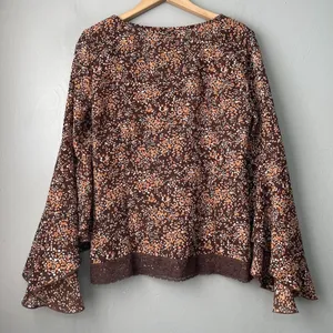 Notations Vintage Y2K Top Size M Babydoll Brown Ditzy Floral Lace Trim Boho Fairy Grunge thumbnail 7