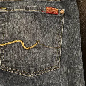 7 For All Mankind Dark Blue Bootcut Jeans thumbnail 3