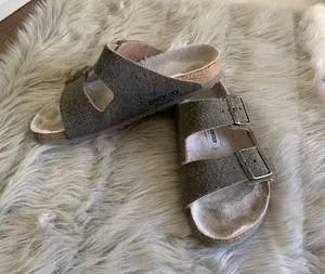 Birkenstock Women’s happy lamb wool Arizona sandals Size 7-7.5 thumbnail 1