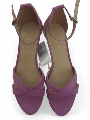 Ann Taylor Lavender Ankle-Strap Heels thumbnail 1