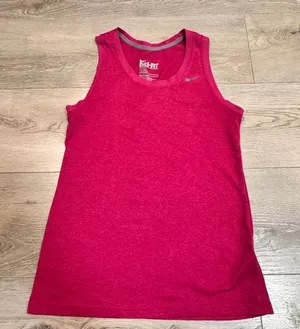 Nike Dri-Fit Tank Top Womens Pink‎ Athletic Sleeveless Workout Gym Shirt Small S thumbnail 1