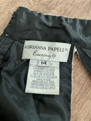 Adrianna Papell Vintage 100% Silk Beaded High Neck Maxi Dress Size 14 thumbnail 6