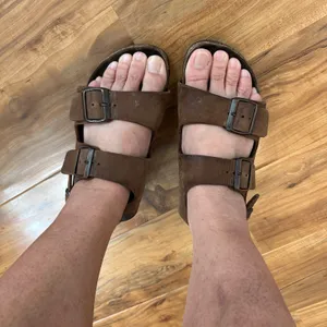 Birkenstock Milano Sandals Suede Leather Brown Womens Size 7 37 EU Grunge‎ Retro thumbnail 7