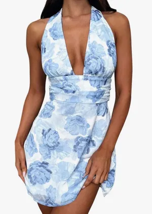 Floral Halter Dress Amazon thumbnail 1
