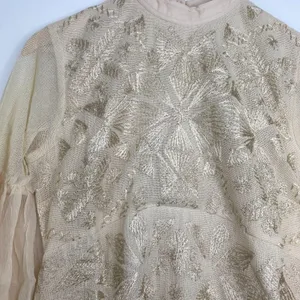 Free People Mini Boho Dress Women Size 0 Cream Embroidered Witch‎ Fairy Concert thumbnail 6