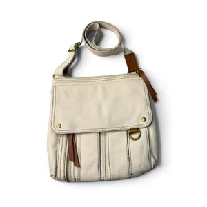 Fossil Cream Pebbled Leather Crossbody Bag Organizer Purse Off White thumbnail 2