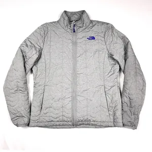 The North Face Thermoball Jacket Womens Large Gray Quilted Puffer Gorpcore‎ thumbnail 2