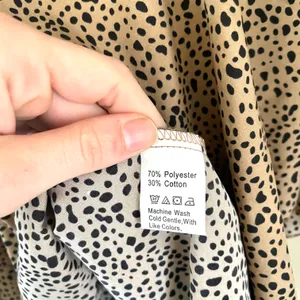 Tan Dalmatian Bishop Sleeve Tiered Ruffle Mini Dress Medium thumbnail 6