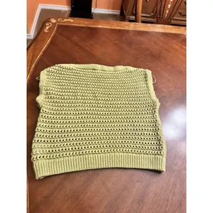 Broadway Crochet Tank Top - Women's Medium, Sage Cotton Blend thumbnail 9
