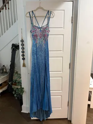Blue sequin butterfly dress #butterflydress #sequindress thumbnail 4