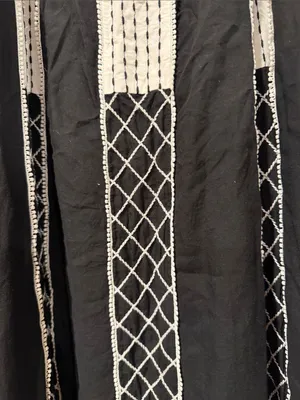 Anthropologie Black‎ & White Midi Tie-Shoulder Dress large thumbnail 6