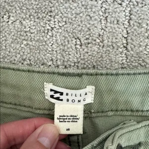 Billabong Wall To Wall Cargo Pants green denim straight leg loose fit baggy thumbnail 7