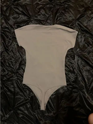 Babaton Aritzia Grey Square Neck Bodysuit  thumbnail 3