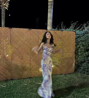 Zara maxi dress satin bodycon open back cowl neck tie dye summer evening thumbnail 2