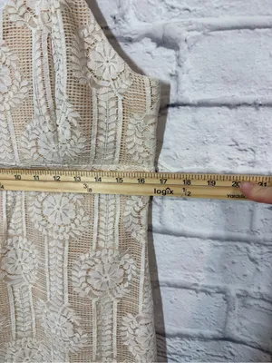 Lulu's NWT Cream Lace Midi Slip Dress with Floral Motif, XL thumbnail 3