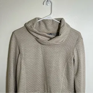 Kuhl Women's Size Medium Athena‎ Pullover Dove Beige Cowl Neck Quilted Pockets thumbnail 5