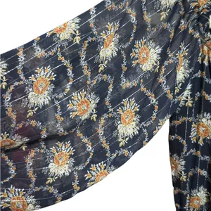 Club Monaco Tansa Dress in Deep Sapphire Blue Floral Metallic‎ Pattern Sz 2 thumbnail 13
