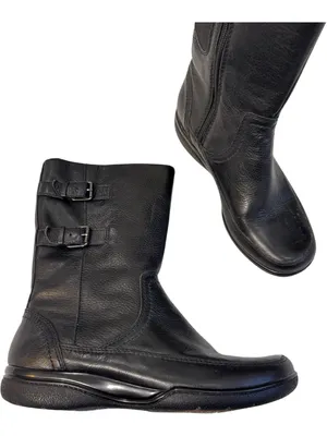 Clarks Black Leather Mid Calf Boots Womens 9.5 Fall Classic Comfort thumbnail 2