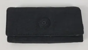 Kipling Teddi Womens Wallet Black Metallic Snap Checkbook Organizer Clutch Nylon thumbnail 1