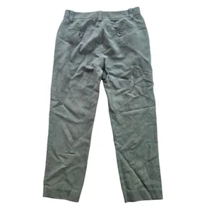Vince -1159 Olive Green Linen Lyocell Blend‎ Tailored Straight Leg Pants Size 2 thumbnail 2