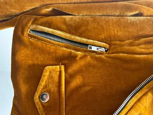 Forever 21 Velvet Moto Jacket in Mustard Gold thumbnail 4
