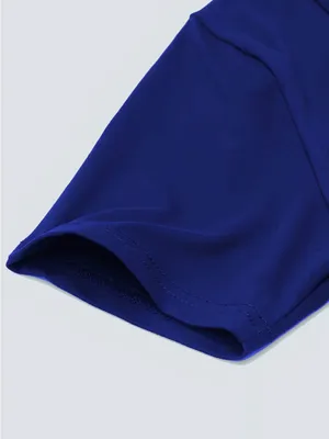 Classic round-Neck Maxi Dress in Royal Blue thumbnail 4