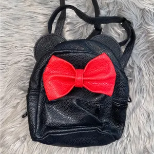 Disney Minnie Mouse Ears & Red Bow Convertible Mini Backpack Crossbody Bag Purse thumbnail 4