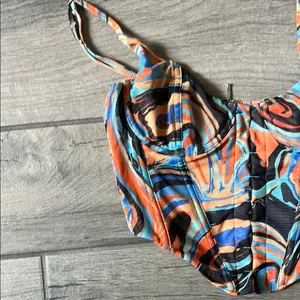 White Fox Boutique Orange and Blue Bustier thumbnail 3