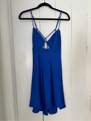 Astr the Label Inara Blue Satin Mini Dress Size Small thumbnail 3