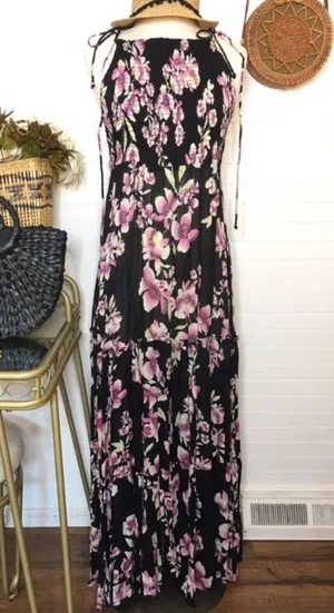 Free People Onyx Garden Party Floral Maxi Dress thumbnail 1