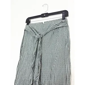 Free People West Side Tie Capri Pants Size 0 Green Gingham Retro Pinup Vintage thumbnail 8