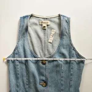 NWT- Madewell Denim Button Vest thumbnail 8