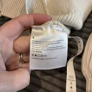 Lululemon Beige Reversible Crossover Sweater Knit Ribbed Cashmere Blend Size 6 thumbnail 5