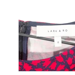 Lark & Ro Red Floral Ruffle Sleeve Fit And Flare‎ Knee Length Dress Sz 0 thumbnail 5