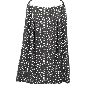 Retro Y2K Vintage Metrowear Black Polka Dot‎ Stretch Maxi Long Flare Skirt 3X thumbnail 4