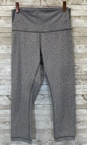 Lululemon Womens 8 Leggings Wunder‎ Under Crop Fractal Alpine White Black Gray thumbnail 1