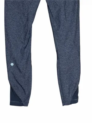 lululemon athletica Heathered Gray Leggings with Pink Waistband thumbnail 6
