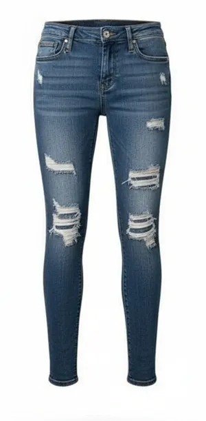 PacSun Los Angeles‎ Jegging Jeans Womens Size 23 Dark Wash Distressed thumbnail 1