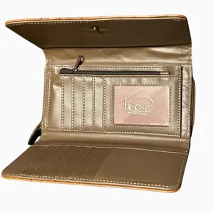 New Boc Floral Tooled Zip Wallet Tan thumbnail 6