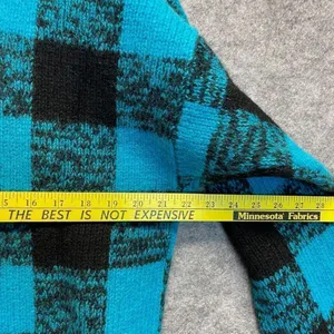 Vintage GAP Clothing Sweater Women's Medium‎ Blue Black Check Thick Knit Wool thumbnail 11