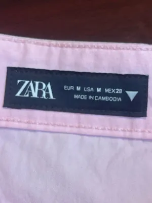 ZARA Pink High Waisted Wide Straight Leg Cotton Pants Pastel Barbiecore NWT Sz M thumbnail 6