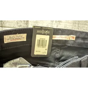 Levis 725 High Rise Bootcut Jeans Midnight Gaze Black Stretch Denim Sz 28/32 thumbnail 4