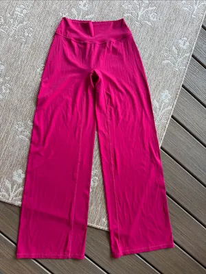 Women's High-Waist Wide-Leg Pants - Fuchsia Pink thumbnail 1
