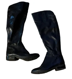 Vince Camuto Women's leather Black Over-the-Knee Boots Zip Closure thumbnail 1