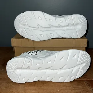 FASHION women’s casual walking shoes black white mesh layer over animal print thumbnail 6
