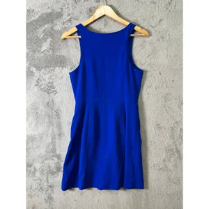 Amanda Uprichard Cobalt Blue Mini Dress‎ Button Front Preppy Chic Clean Girl SM thumbnail 4