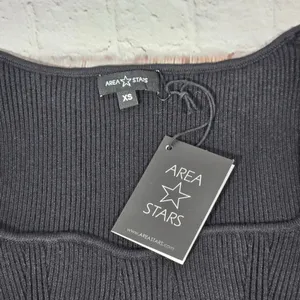 AREA STARS Black‎ Ribbed Knit Square Neck Long Sleeve Sweater Dress XS thumbnail 3