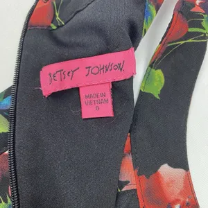 Betsey Johnson Halter Dress Floral Size 8 Flowers Flowy Lined Y2K‎ Romantic thumbnail 2