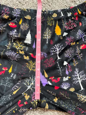 Secret Treasures Women’s L 12-14 Woodland Fox Fleece Pajama Set Black thumbnail 9
